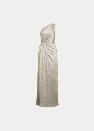 Vestido De Noche Ralph Lauren Mujer Beige Claro - Metallic One-Shoulder - HXAKT9310